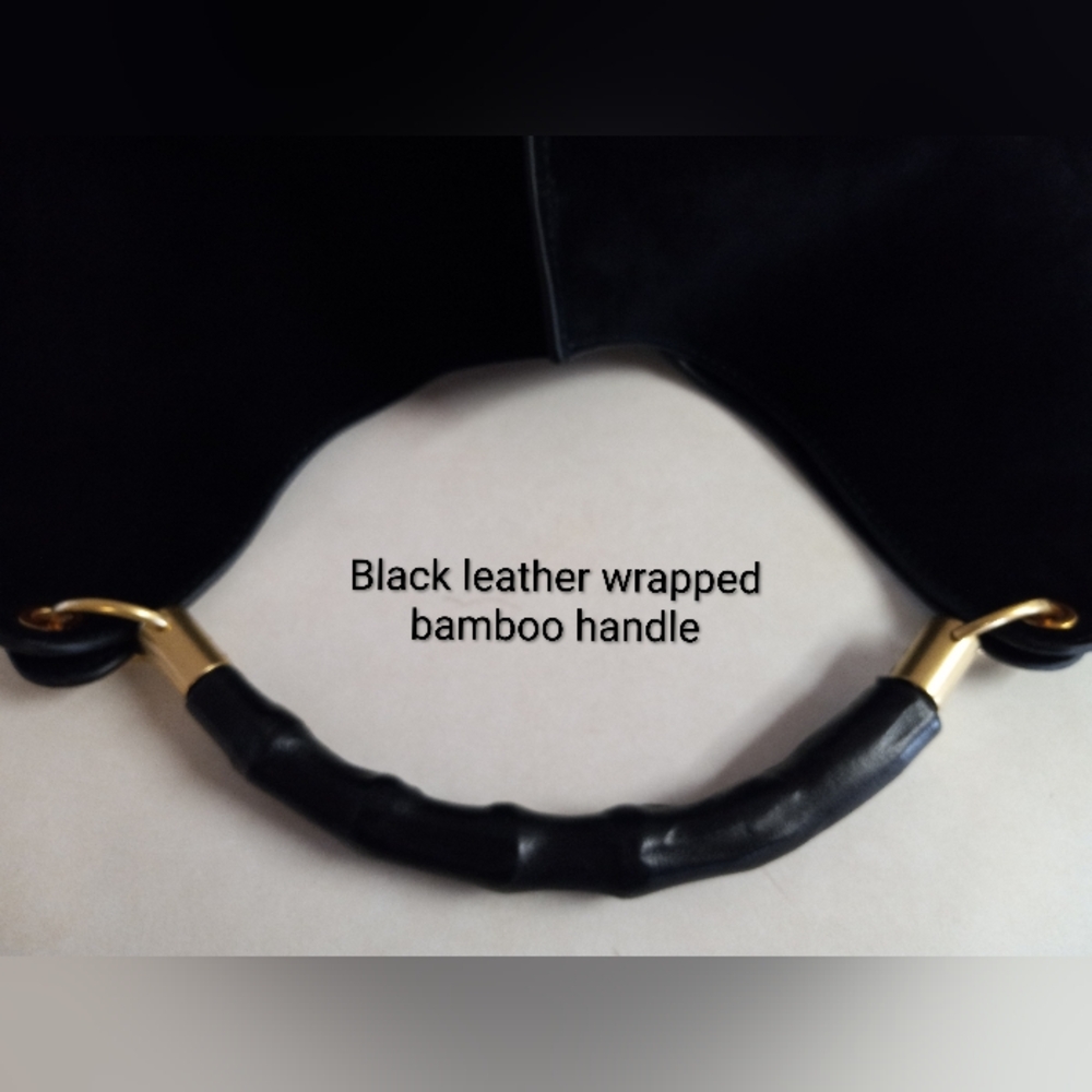 J.McLaughlin Large, Black Suede Sanne Top Handle Tote - Picture 8 of 16